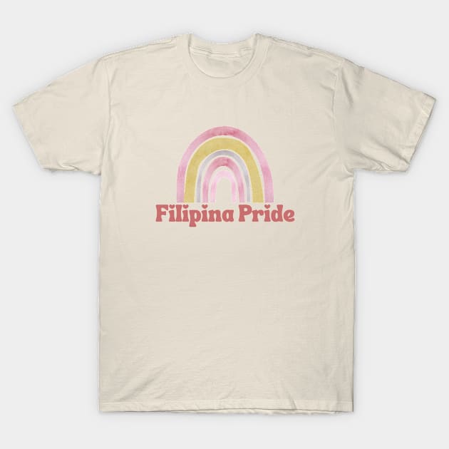 Pinay Pride Filipina Rainbow Statement T-Shirt by CatheBelan